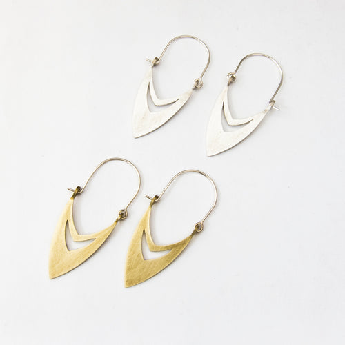 Arabic style earrings by Durban designer Savage Jewellery in silver or brass 