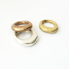Organic artefact ring - silver, brass or bronze