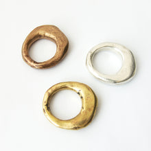 Organic artefact ring - silver, brass or bronze
