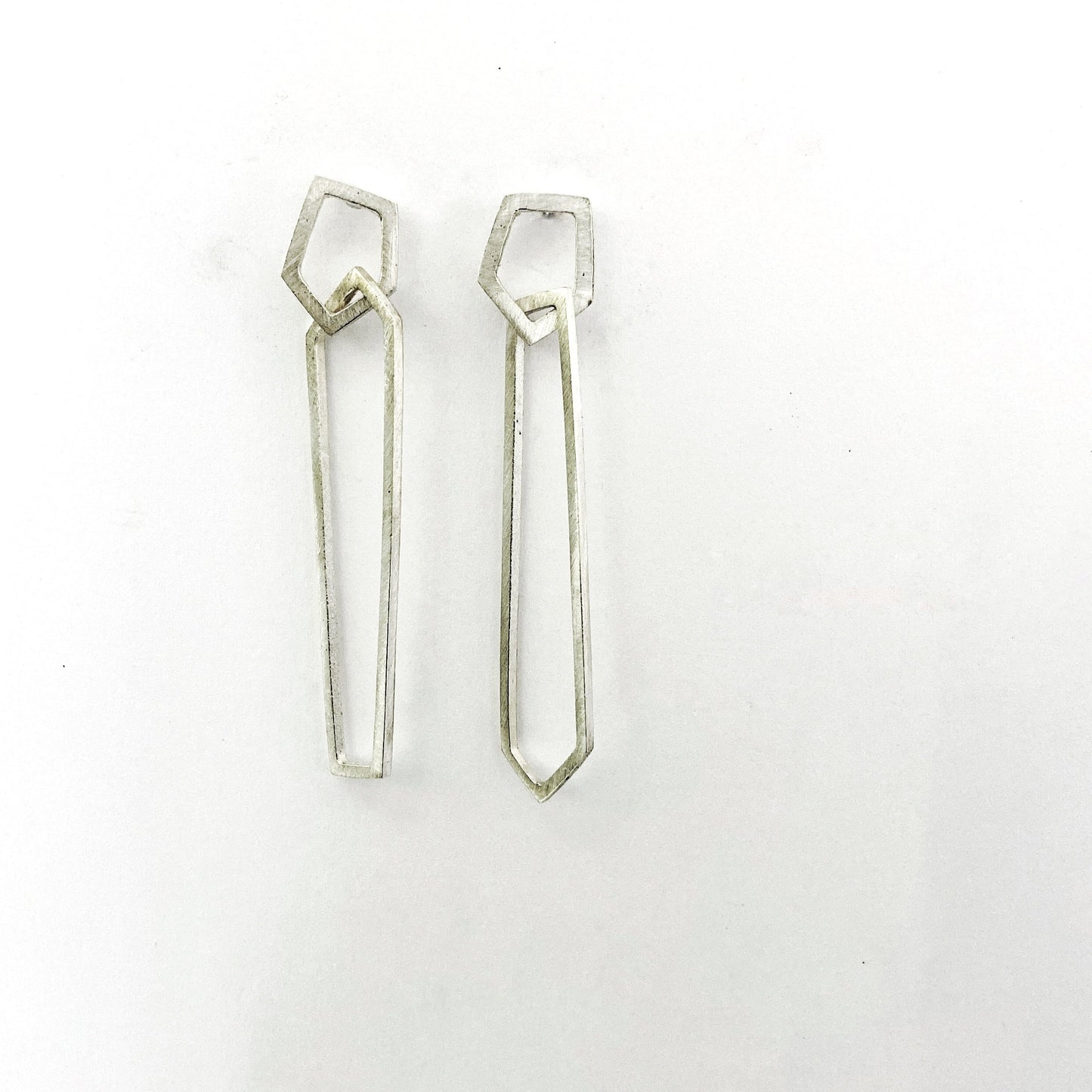 Interlinked geometric shaped post earrings by Savage Jewllery in South Africa