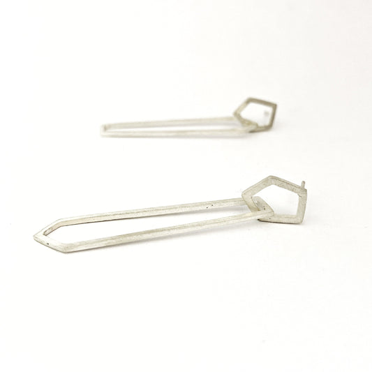 Interlocking geometric shape post earrings by Savage Jewellery