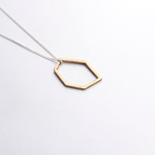 Hexagonal Pendant on Chain - silver, bronze or brass