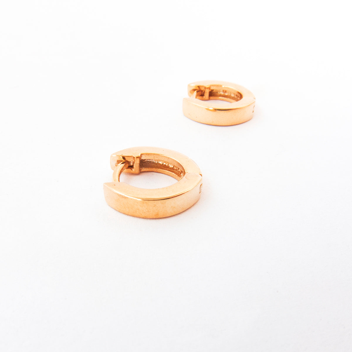 Rose gold huggies by Savage Jewellery - minimalist jewellery