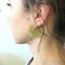 Medium disk earring in brass by Savage Jewellery