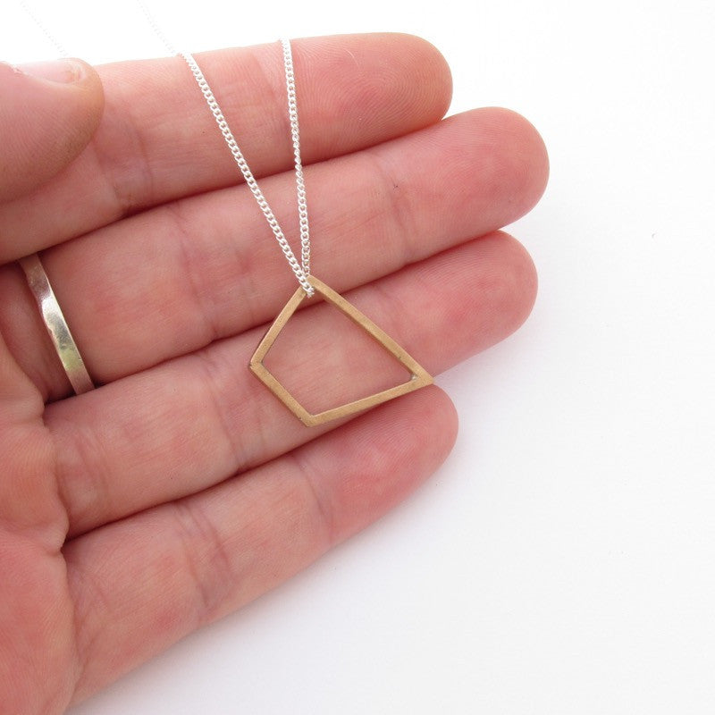 Medium Quadrilateral Pendant in Bronze