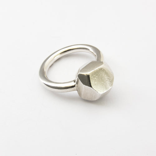 Nugget ring in silver or bronze - large