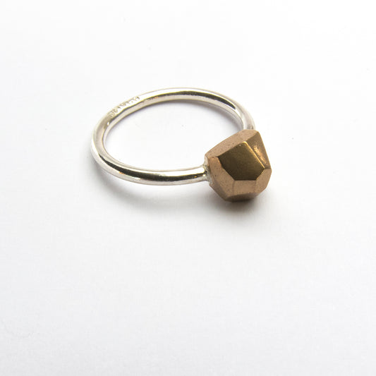 Nugget ring in silver or bronze - small