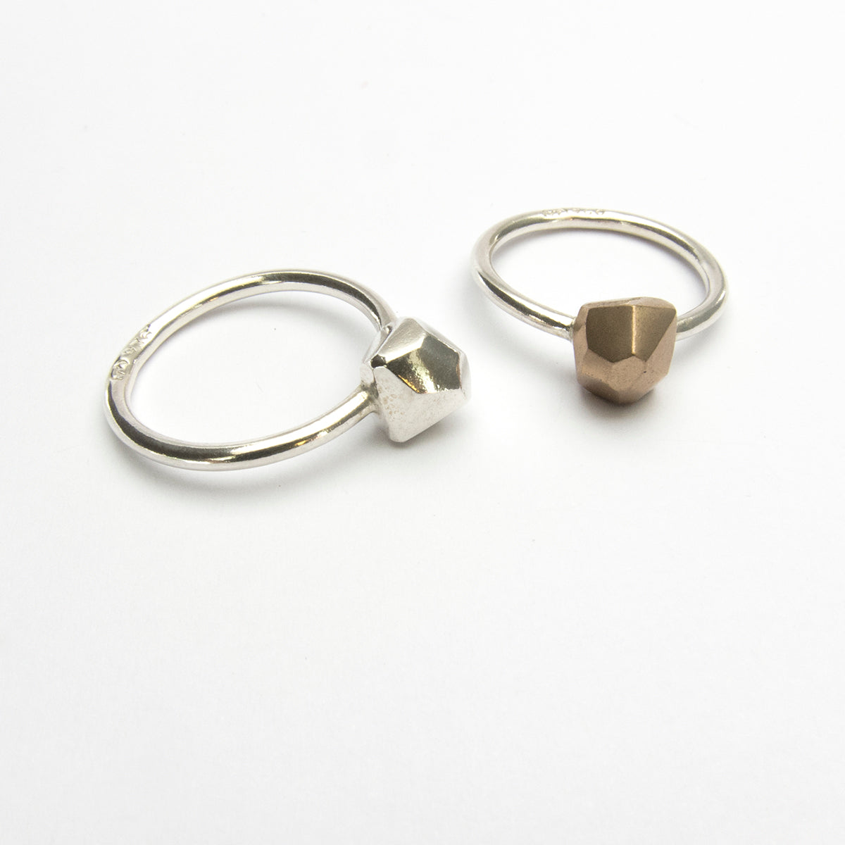 Nugget ring in silver or bronze - small