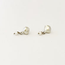 Silver nugget studs with pearl drops by South African jeweller Savage Jewellery