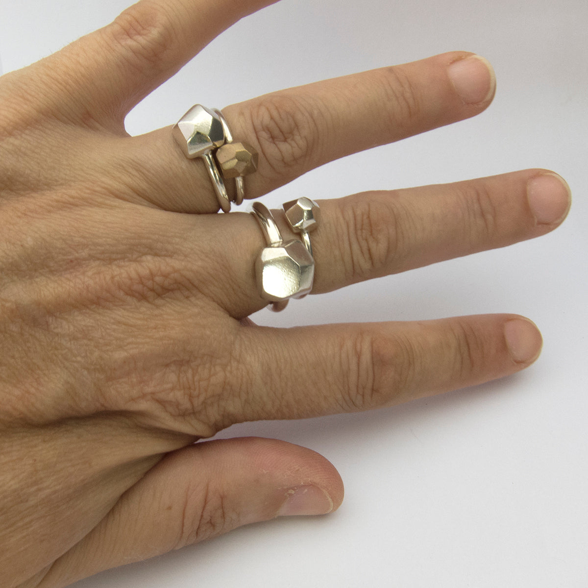 Nugget ring in silver or bronze - medium