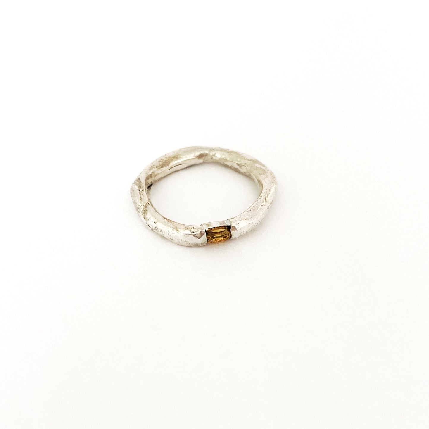 Designer ring in sterling silver with citrine by South African designer Savage Jewellery