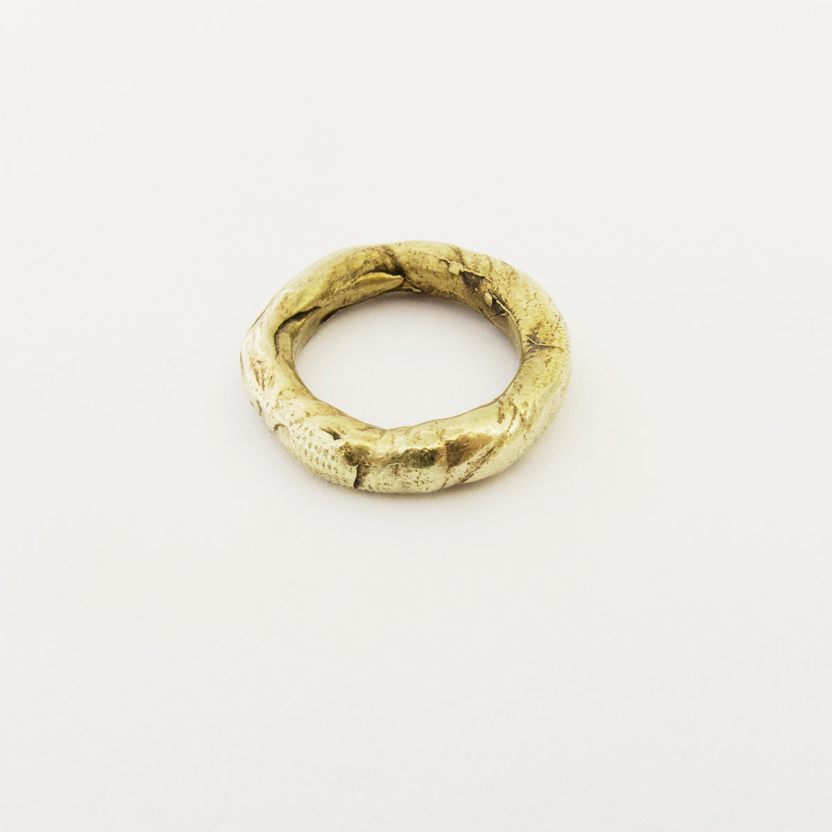 Organic ring in silver, brass or bronze - 5mm