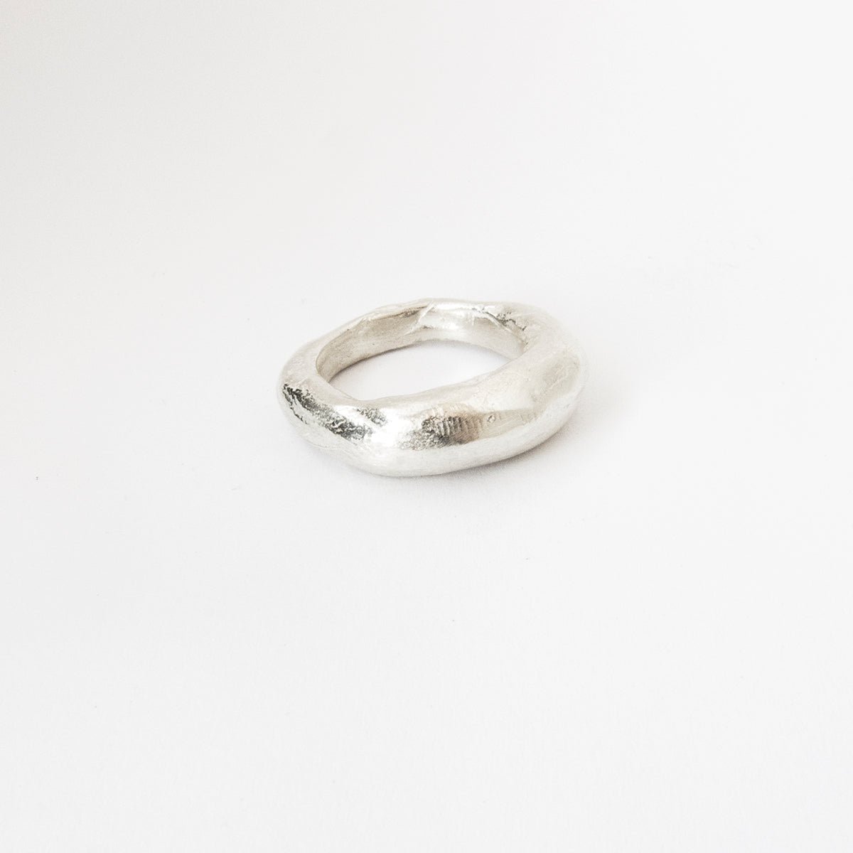 Tapered organic ring in silver, brass or bronze