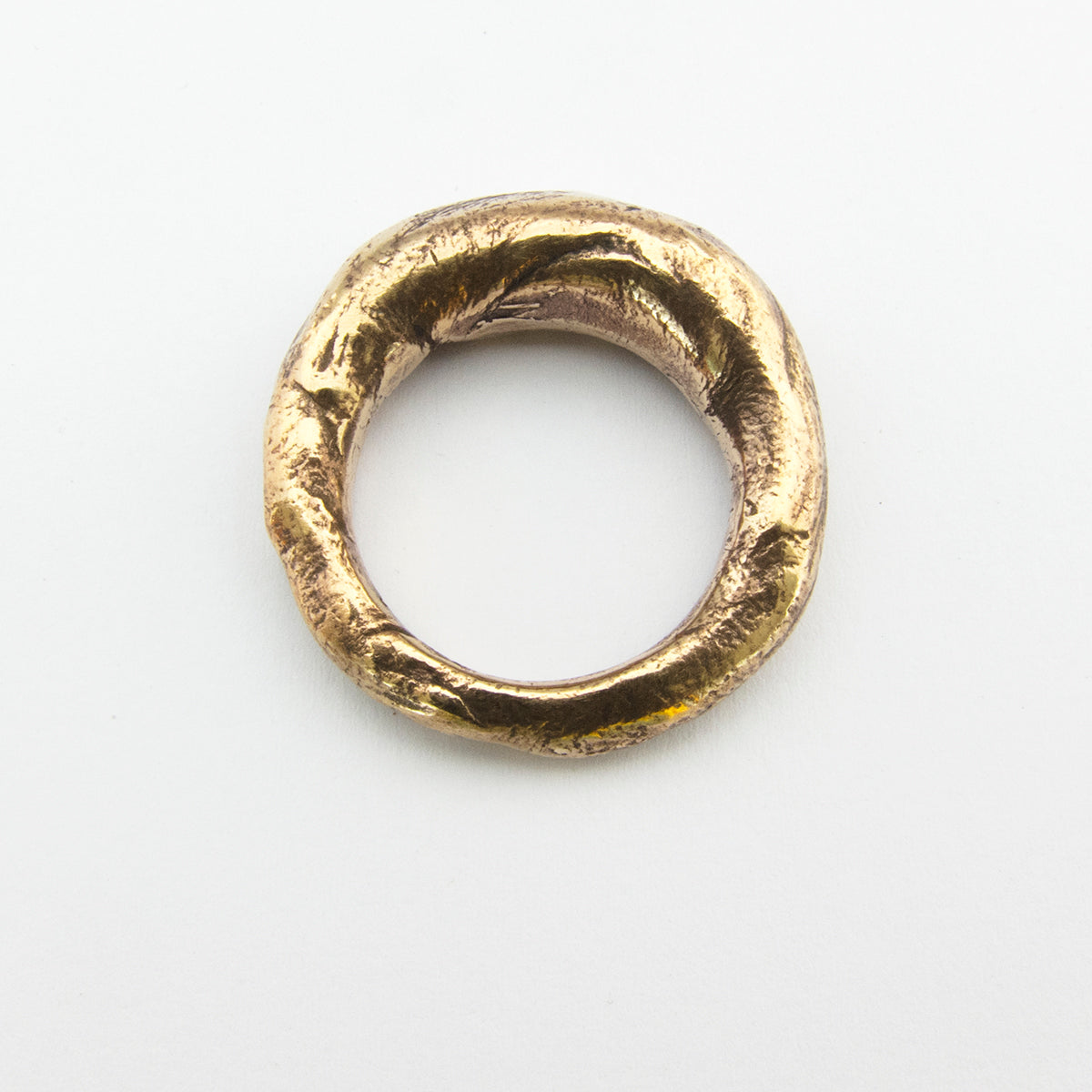 Tapered organic ring in silver, brass or bronze