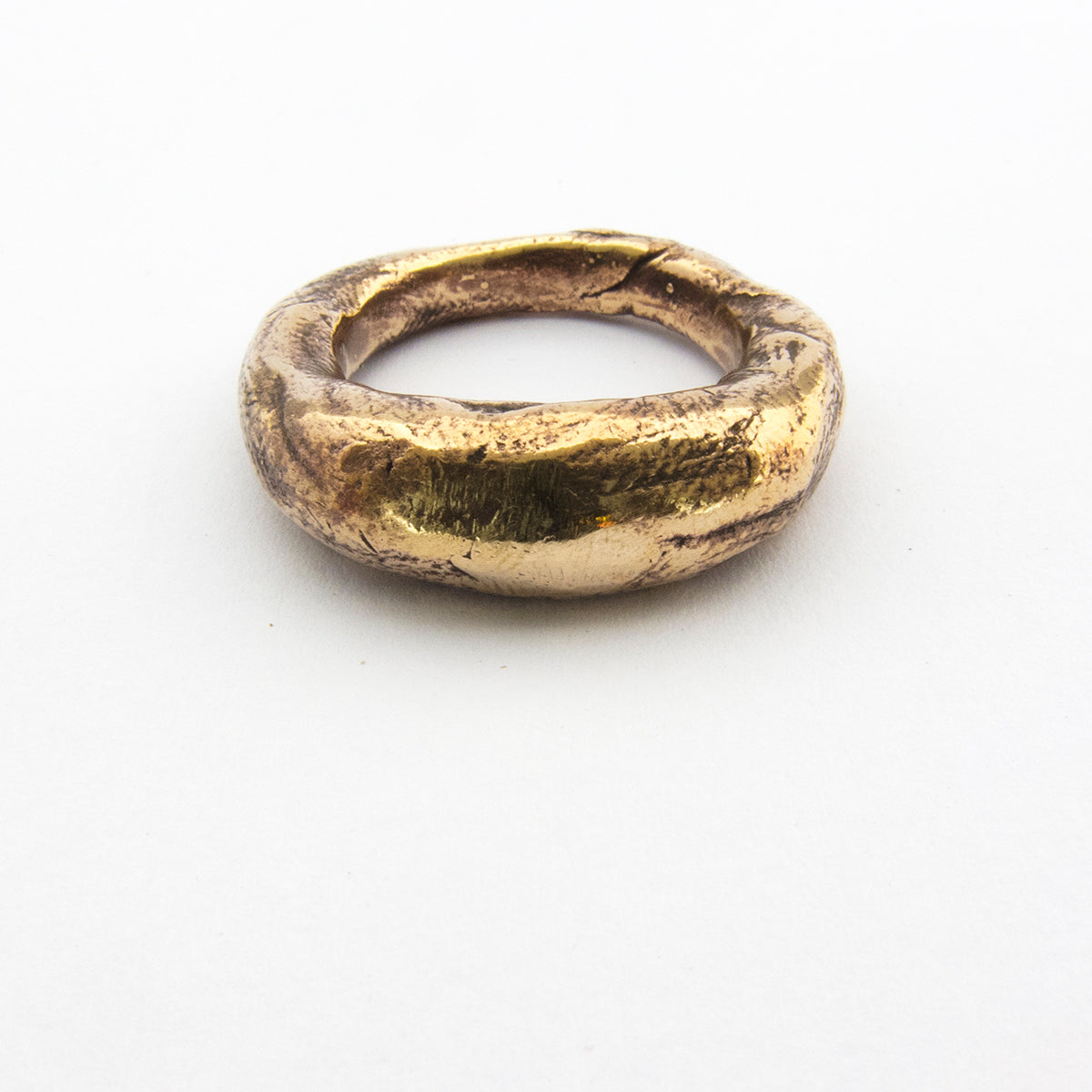 Tapered organic ring in silver, brass or bronze