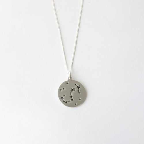 Zodiac constellations - Scorpio necklace - by designer Savage Jewellery modern horoscope jewelry