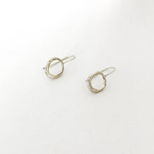 Organic circle drop earrings in sterling silver by designer Savage Jewellery