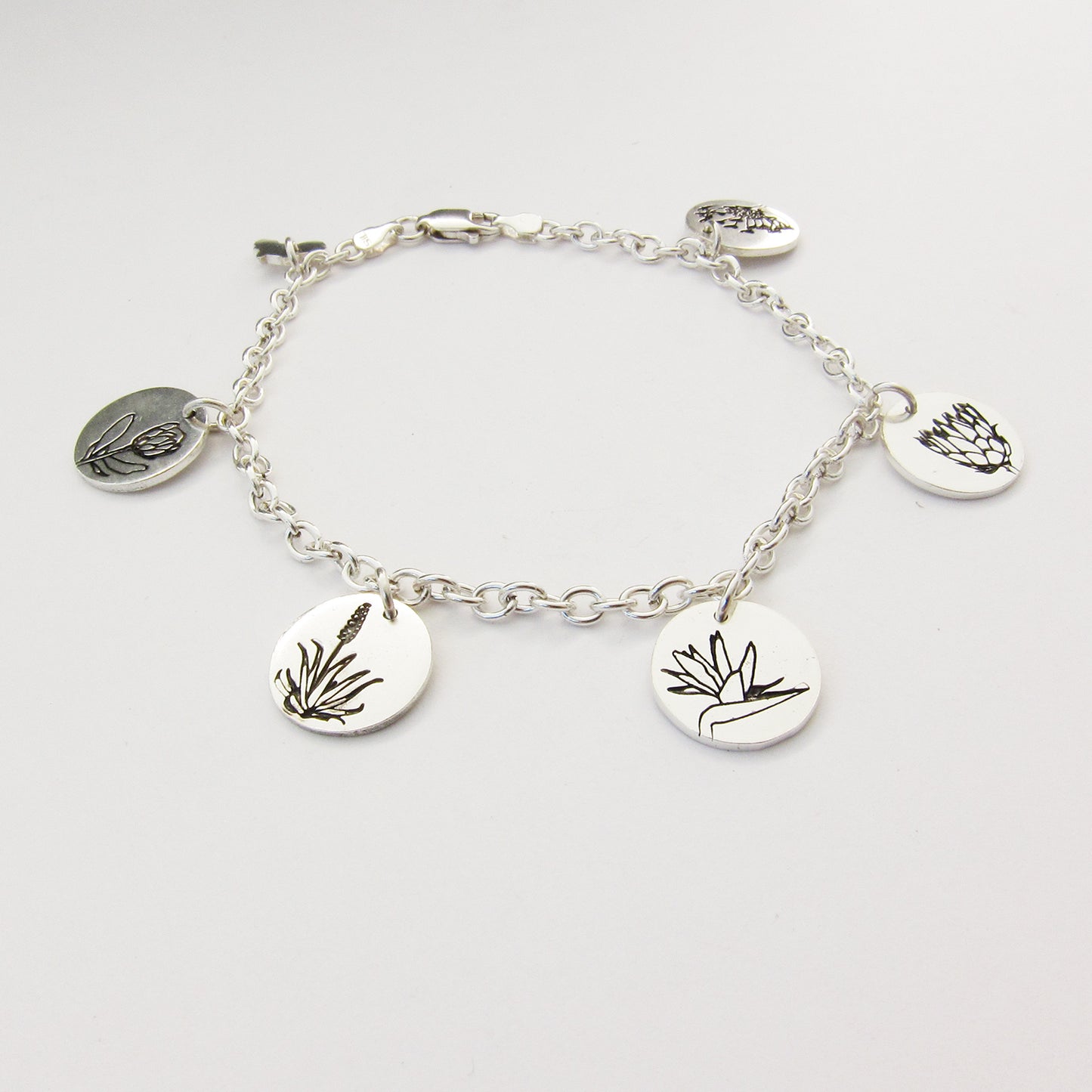 South African flower charm bracelet