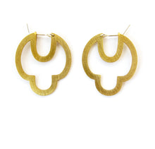Brass Art Deco earrings by designer Savage Jewellery