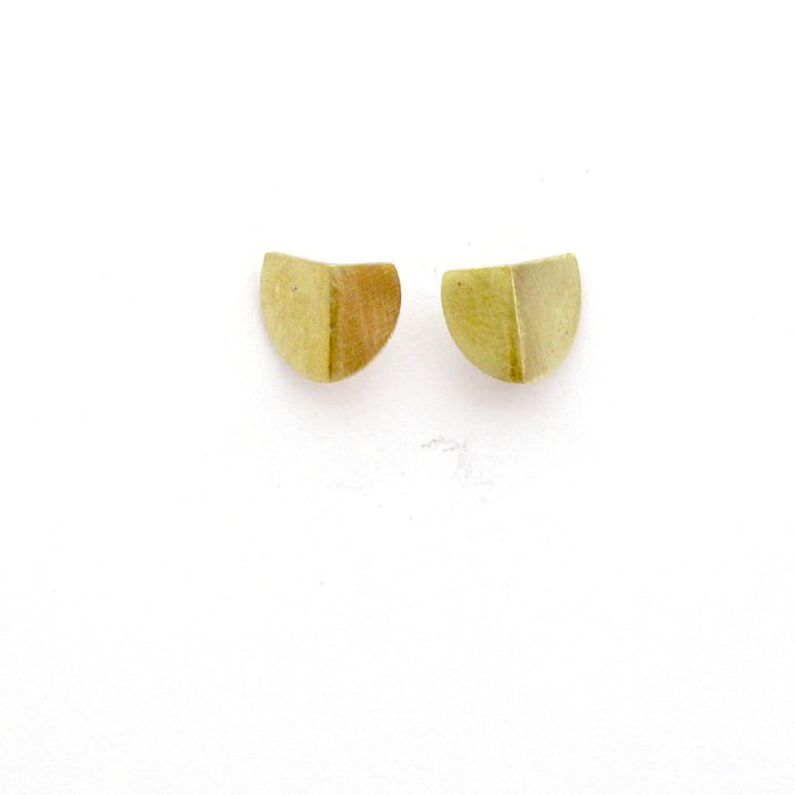 Unique brass semi circle studs