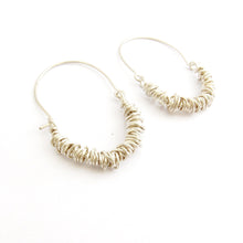 hoop style earrings with wrapped wire by Savage Jewellery