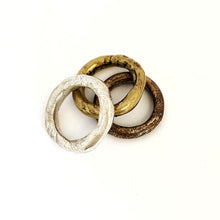 Organic ring in silver, brass or bronze - 5mm