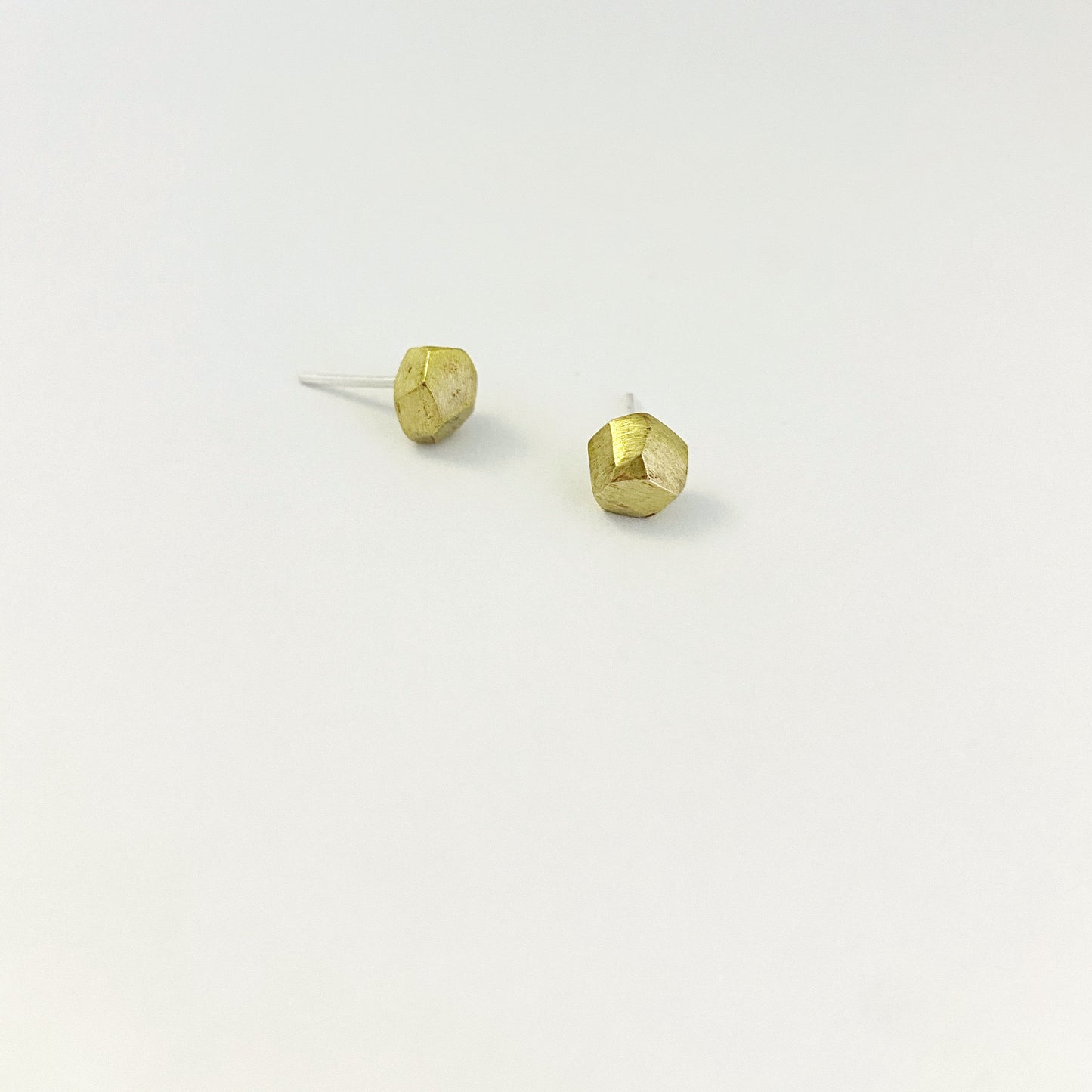 Nugget Stud - silver, brass or bronze