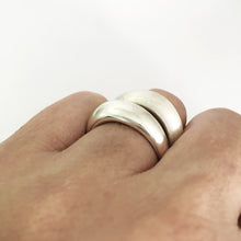 tapered dome-like ring polished or matt finish by Savage Jewellery