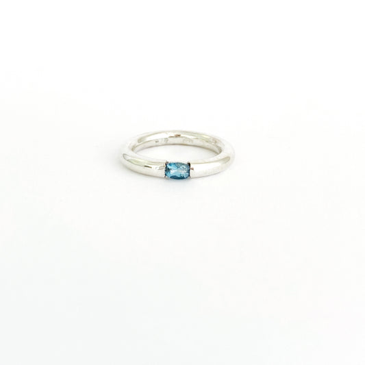 Blue topaz stacking ring for throat chakra balancing by Savage Jewellery in South Africa