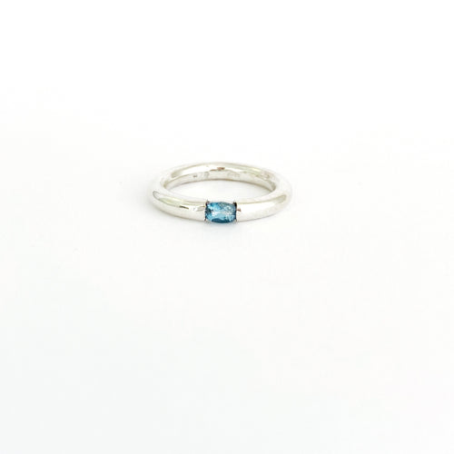 Blue topaz stacking ring for throat chakra balancing by Savage Jewellery in South Africa