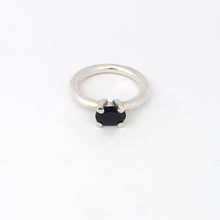 Chunky four claw ring with black spinel by Savage Jewellery