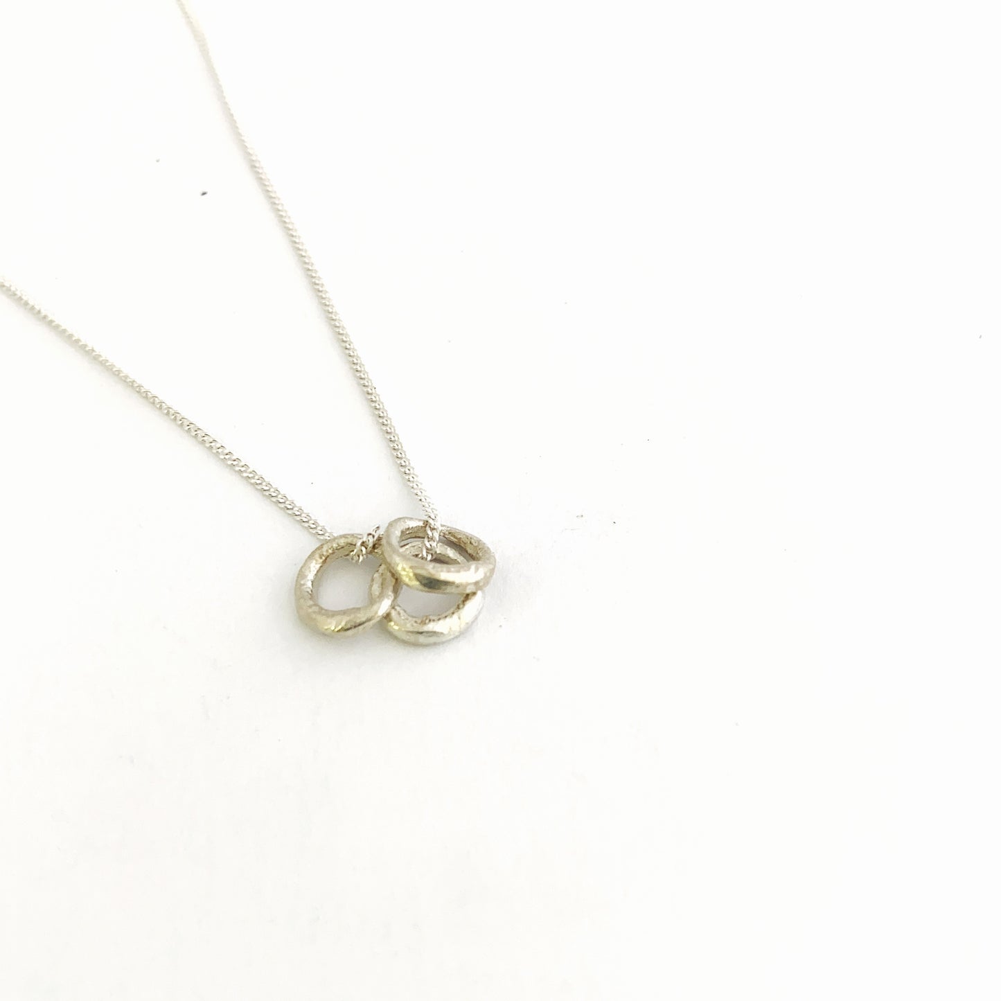 Trio of organic circles necklace- tiny