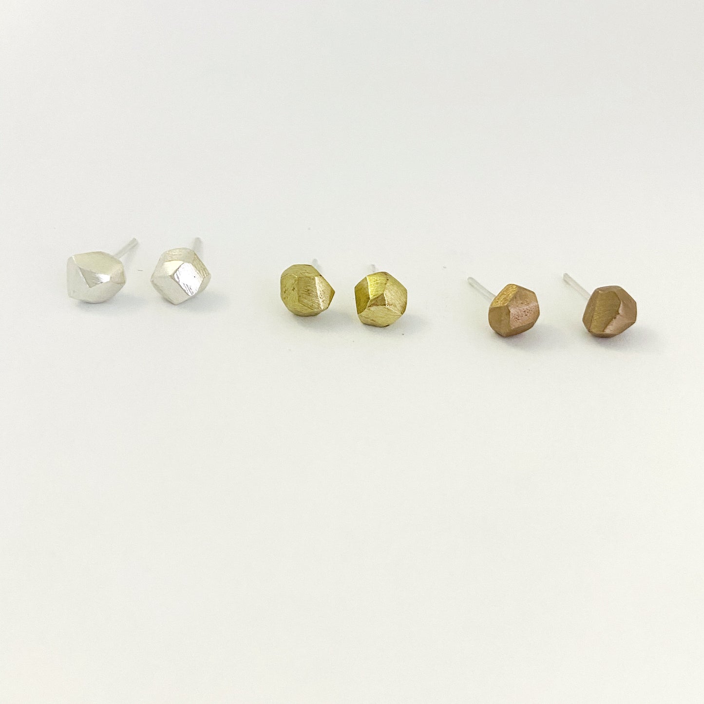 Nugget Stud - silver, brass or bronze