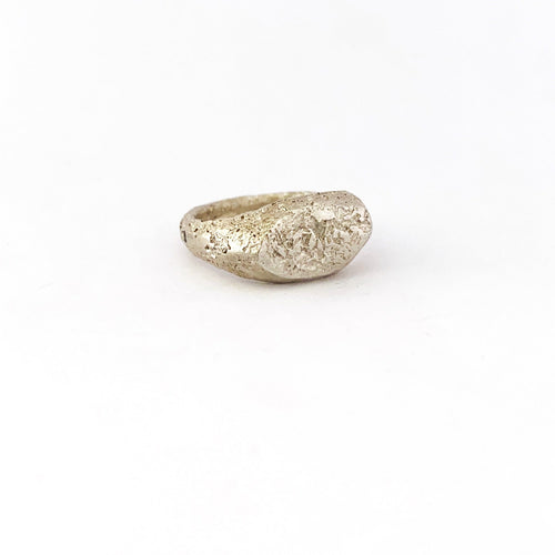 textured sand cast ring for men by Savage Jewellery
