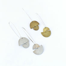 Sunrise sunset asymmetrical earrings in sterling silver  and brass by Savage Jewellery - choose your favorite