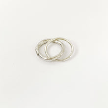 Silver Unity ring by Savage Jewellery - 3mm organic band interlinked with round 1,5mm band