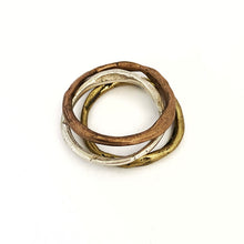 2mm organic stacking ring in silver, brass or bronze