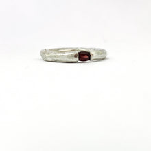 Handmade organic ring with garnet gemstone by Savage Jewellery, designer jewellery