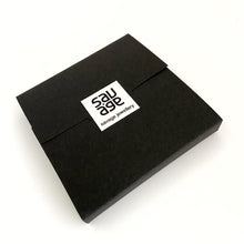 black box with Savage Jewellery sticker - jewellery packaging 