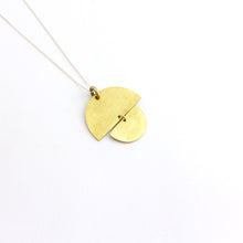 brass sunrise pendant on silver chain by savage jewellery