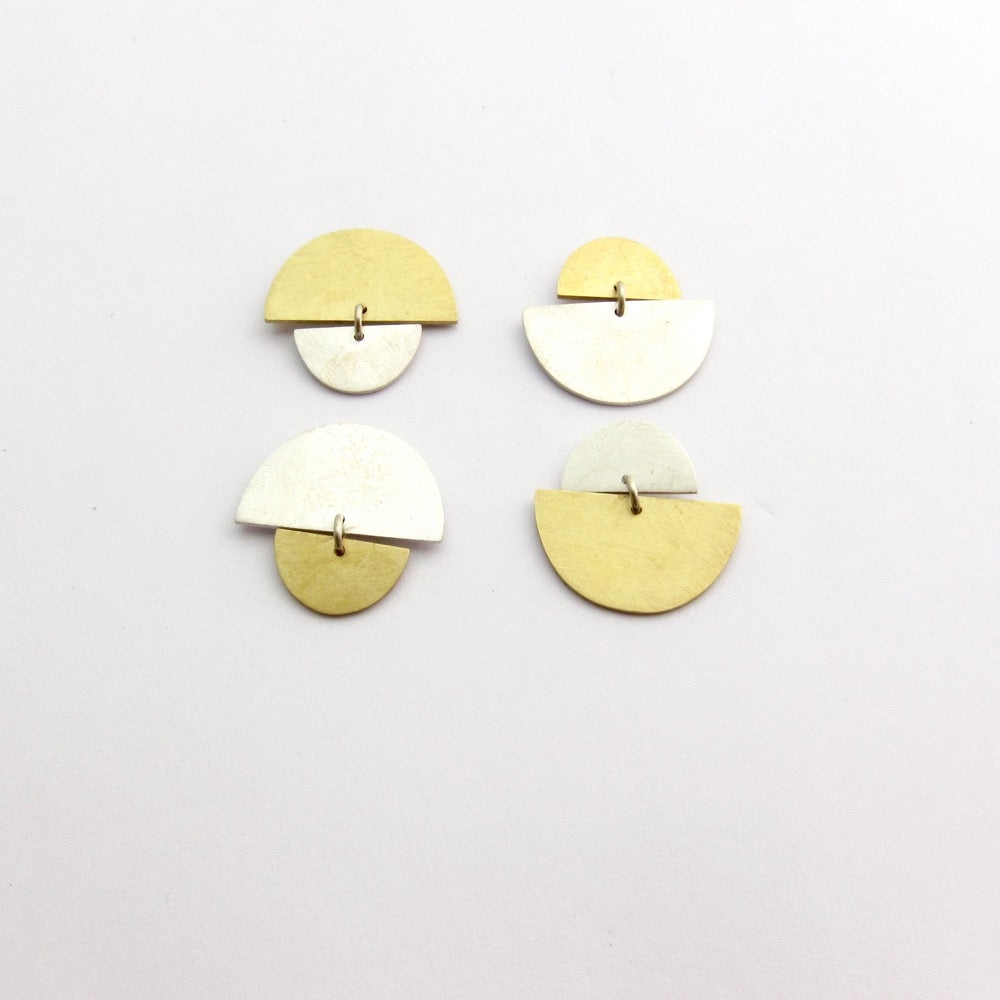 Sunrise Sunset two tone studs - small