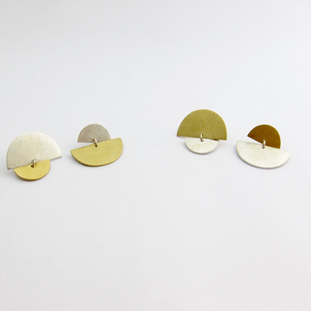Sunrise Sunset two tone studs - small