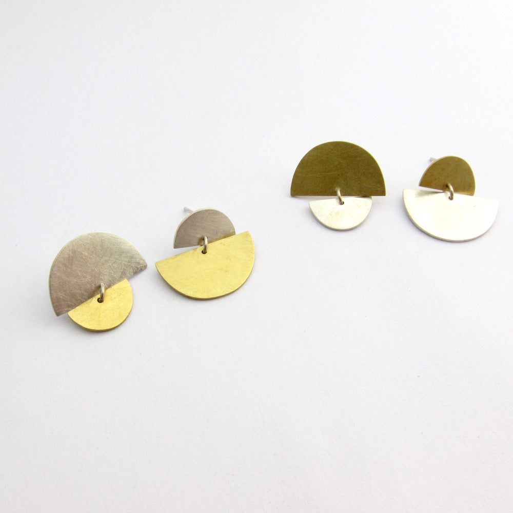 Sunrise Sunset two tone studs - small